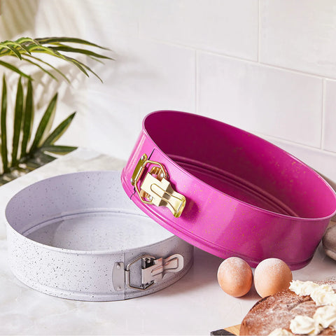 Karaca Super Metal Bakeware Set, 2 Piece, Grey Fuchsia