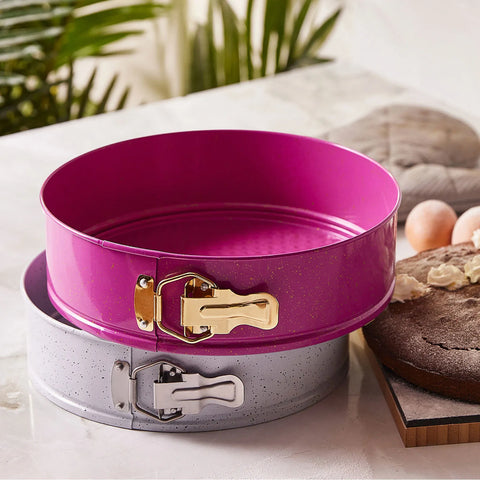 Karaca Super Metal Bakeware Set, 2 Piece, Grey Fuchsia