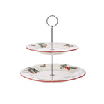 Karaca Cherry Stoneware 2-Tier Cake Stand, 26cm, Multi