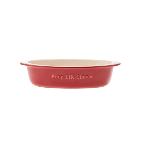 Karaca Elis Ceramic Oven Dish, 30cm, Red Cream