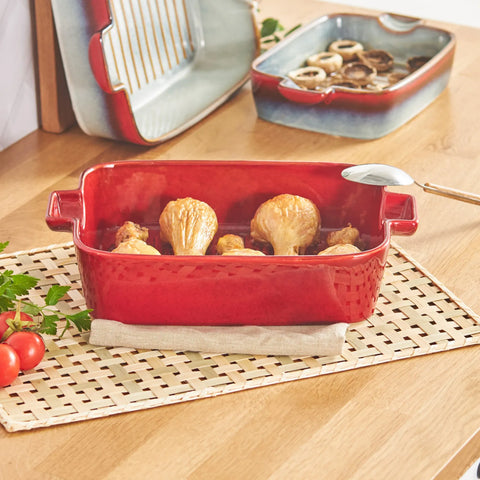 Karaca Alaz Ceramic Oven Dish, 30cm, Red