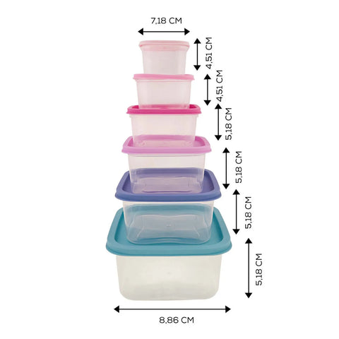 Karaca Dora Purple 6 Piece Storage Container Set, Multi