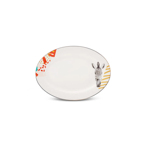 Karaca Zazu Porcelain Serving Platter, 20cm, Multi