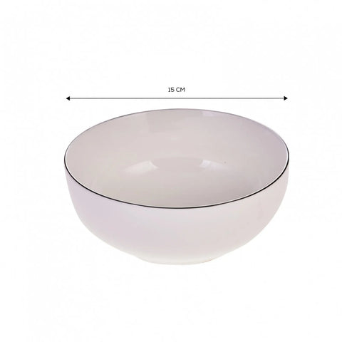 Karaca Elica Porcelain Serving Bowl, 15cm, White Black