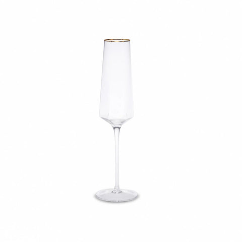 Karaca Dakota Champagne Glass, 250ml, Purple Gold White