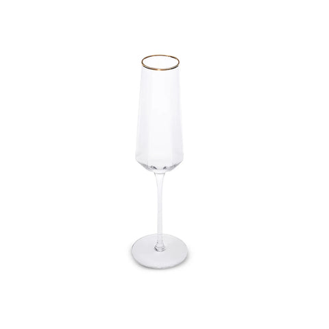 Karaca Dakota Champagne Glass, 250ml, Purple Gold White