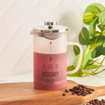 Karaca Emergency Glass French Press, 600ml, Pink Silver