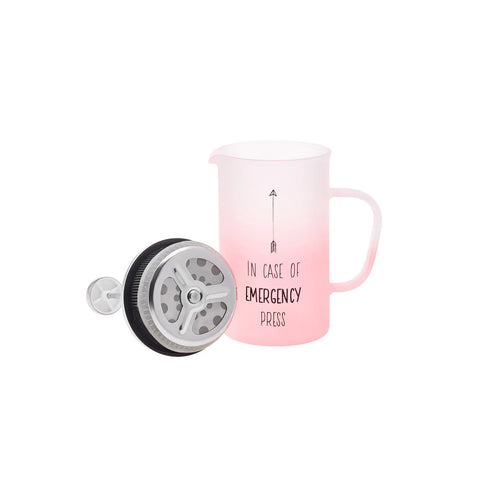 Karaca Emergency Glass French Press, 600ml, Pink Silver