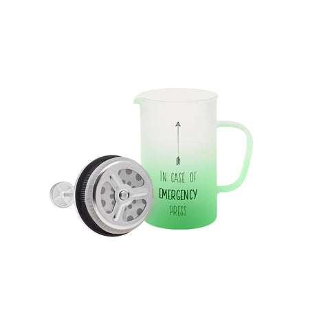 Karaca Emergency Glass French Press, 600ml, Green Silver