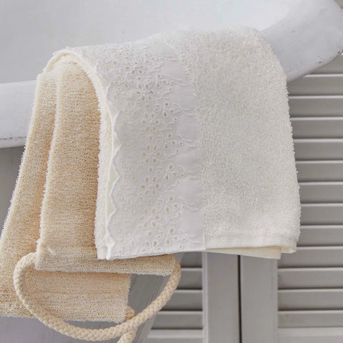 Sarah Anderson Elise 100% Turkish Cotton Towel Set, 3 Piece, Off White