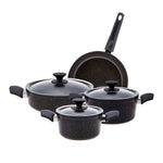 Karaca Blackgold Biogranite 7-Piece Non-Stick Cookware Set, Black Gold