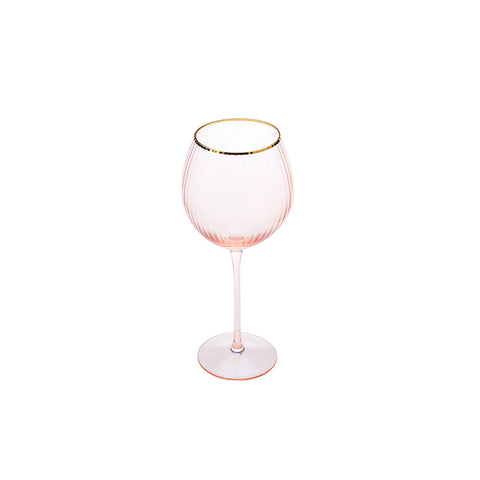 Karaca Gemma Glass Wine Glass, 480ml, Salmon Gold Transparent