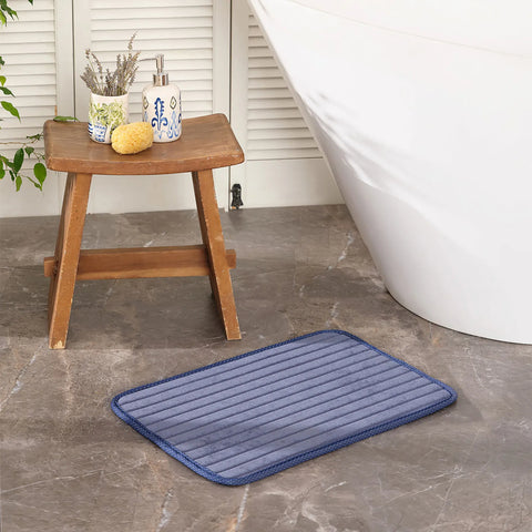 Sarah Anderson Evy Bath Mat, 40cmx60cm, Indigo