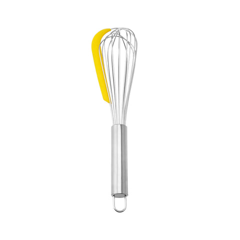 Crick Crack Stainless Steel Whisk and Spatula, 32cm, Silver Yellow