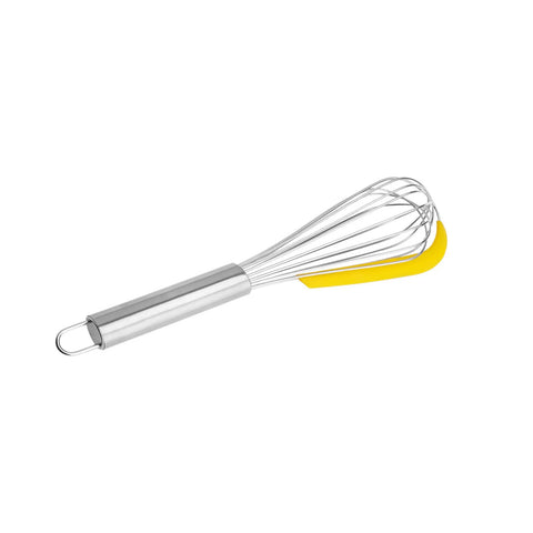 Crick Crack Stainless Steel Whisk and Spatula, 32cm, Silver Yellow