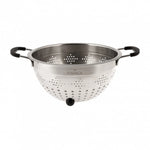 Karaca Liva Stainless Steel Colander, 24cm, Black Silver