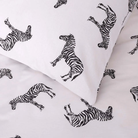 Sarah Anderson Zebra 100% Turkish Cotton Duvet Cover Set, Double, Multi