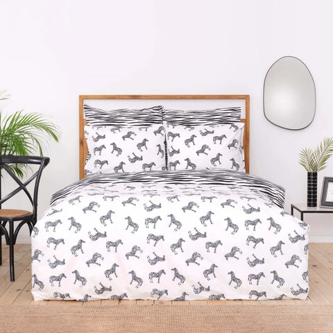 Sarah Anderson Zebra 100% Turkish Cotton Duvet Cover Set, Single, Multi