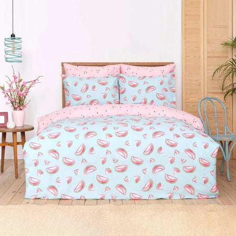 Sarah Anderson Watermelon 100% Turkish Cotton Duvet Cover Set, Single, Multi