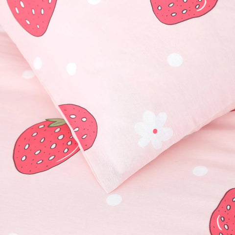 Sarah Anderson Strawberry 100% Turkish Cotton Duvet Cover Set, Single, Multi