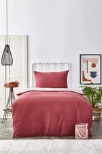 Karaca Home Duvet Cover Set, Single, Burgundy Beige