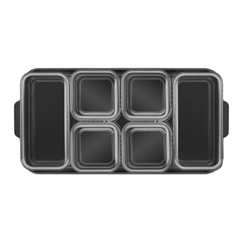 Karaca Sienna 6 Piece Breakfast Storage Container Set, Black Transparent