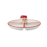 Karaca New Year Christmas Hoho Ceramic 4-Compartment Snack Bowl, 35cm, Multi