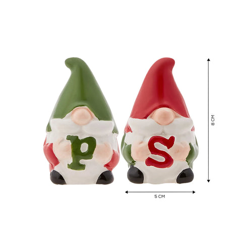 Karaca New Year Christmas Hoho Ceramic Salt and Pepper Shaker, 5cmx5cmx8cm, Multi