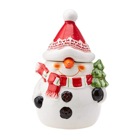 Karaca New Year Christmas Snowman Ceramic Storage Jar, 1700ml, Multi