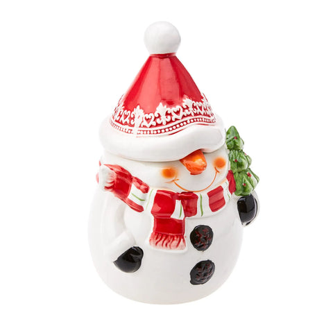 Karaca New Year Christmas Snowman Ceramic Storage Jar, 1700ml, Multi