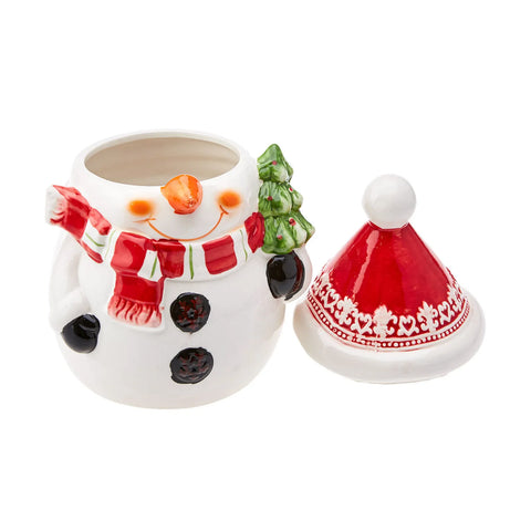 Karaca New Year Christmas Snowman Ceramic Storage Jar, 1700ml, Multi