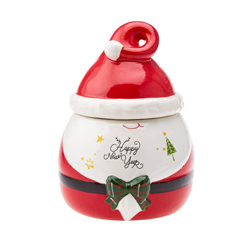 Karaca New Year Christmas Snow Ceramic Storage Jar, 1500ml, Multi