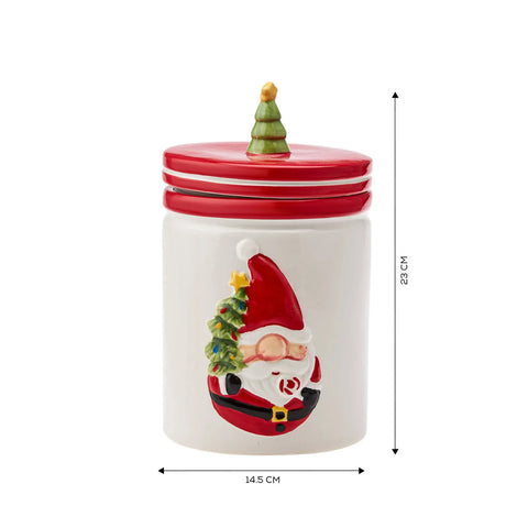 Karaca New Year Christmas Tree Ceramic Storage Jar, 1970ml, Multi