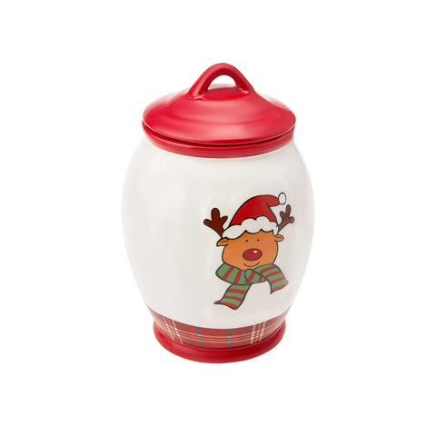 Karaca New Year Christmas Jon Ceramic Storage Jar, 1600ml, Multi