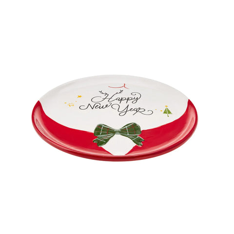 Karaca New Year Christmas Ceramic Dinner Plate, 27cm, Multi