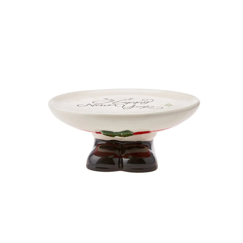 Karaca New Year Christmas Ceramic Cake Stand, 25.2cmx25.2cmx10.6cm, Multi