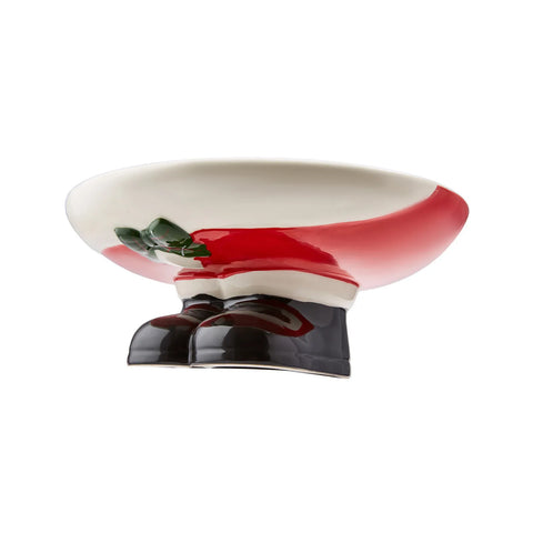 Karaca New Year Christmas Ceramic Cake Stand, 25.2cmx25.2cmx10.6cm, Multi