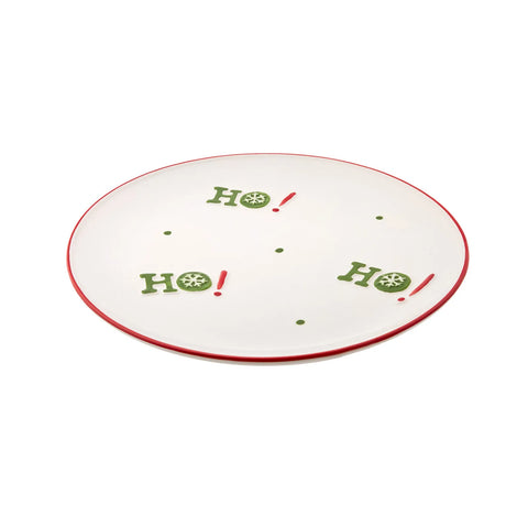 Karaca New Year Christmas Hoho Ceramic Cake Stand, 26.3cmx26.3cmx11.5cm, Multi