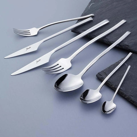 Jumbo 84-Piece Stainless Steel Cutlery Set for 12 People, Silver