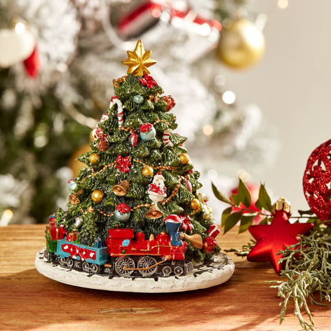 Karaca Home New Year Christmas Musical Christmas Tree Ornament, 15cm, Multi