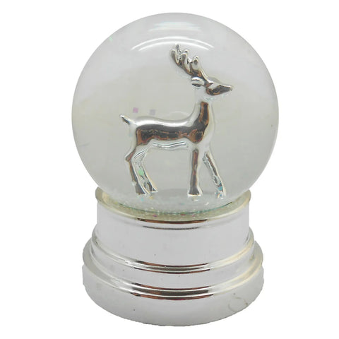 Karaca Home New Year Christmas Reindeer Snow Globe, 4.5cm, Silver