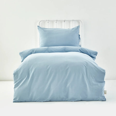 Karaca Home Fog 100% Turkish Cotton Duvet Cover Set, Single, Blue