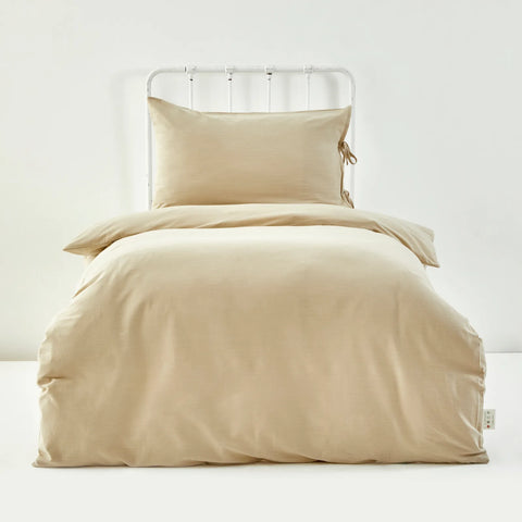 Karaca Home Tidal Foam %100 Turkish Cotton Duvet Cover Set, Single, Beige