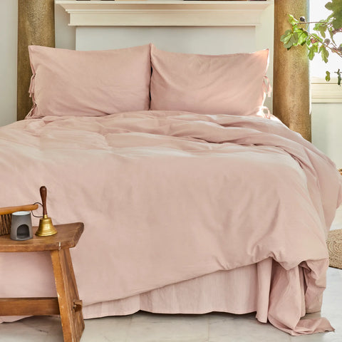 Karaca Home Cameo 100% Turkish Cotton Duvet Cover Set, King, Rose