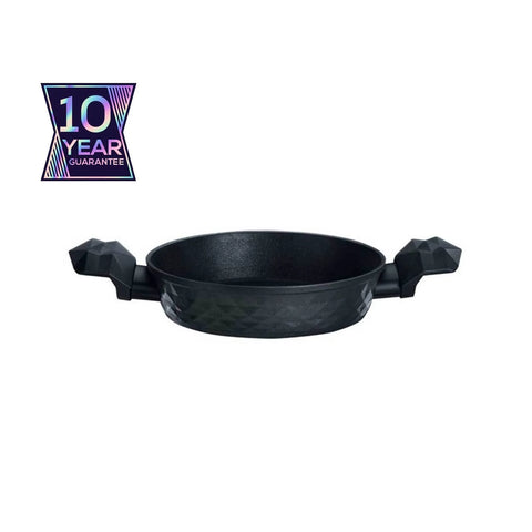 Karaca BioDiamond Non-Stick Induction Antibacterial Handle Shallow Stock Pot, 20cm, Black