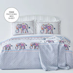 Sarah Anderson Felicia 100% Turkish Cotton Duvet Cover Set with Coverlet and Bed Sheet, Double, Multi