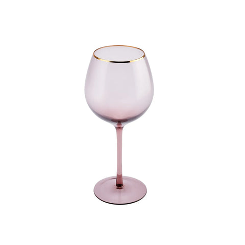 Karaca Azalea Wine Glass, 500ml, Purple Gold Transparent