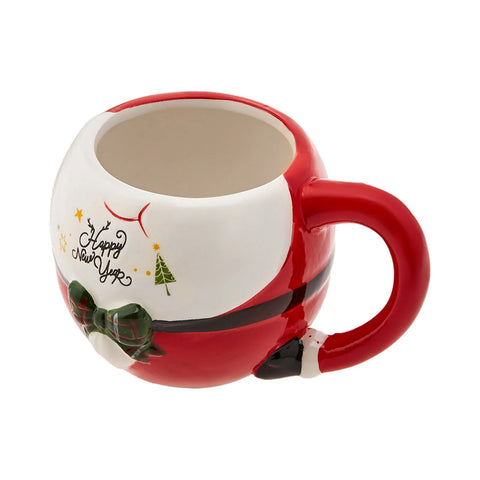 Karaca New Year Christmas Ceramic Bowtie Mug, 450ml, Multi