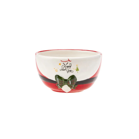 Karaca New Year Christmas Ceramic CerealSoup Bowl, 12cm, Multi