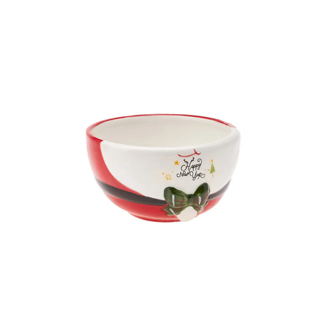 Karaca New Year Christmas Ceramic CerealSoup Bowl, 12cm, Multi